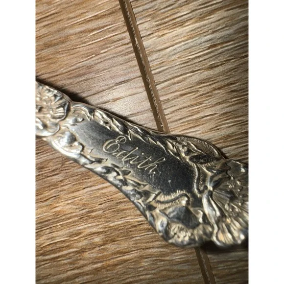 VTG Gorham Sterling Silver Teaspoon Iris Pattern Pat 1903 Art Nouveau - Picture 3 of 6